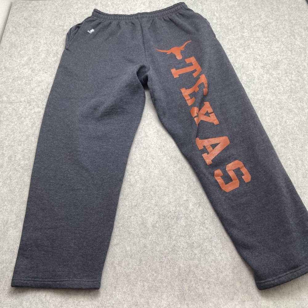 Texas Longhorns Sweatpants Mens XL (30x31) Gray NCAA Football Russell Fleece